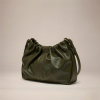 Solene Ruched Leather Shoulder Bag - Taiguo women's leather handbag